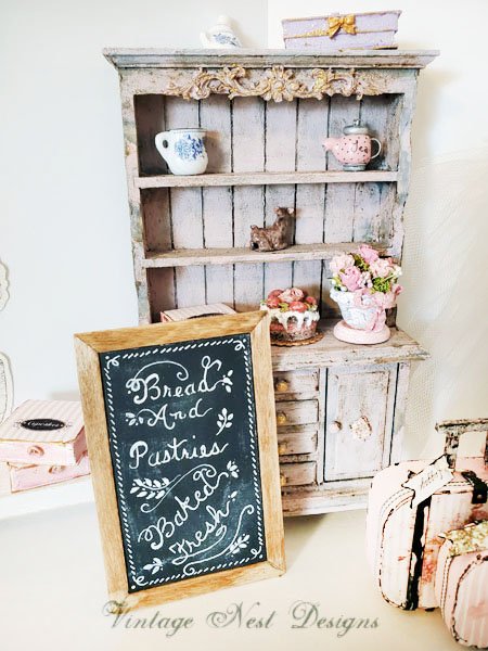 Bakery Sign No.19 Dollhouse Miniature Handmade Wooden Framed Art image 7