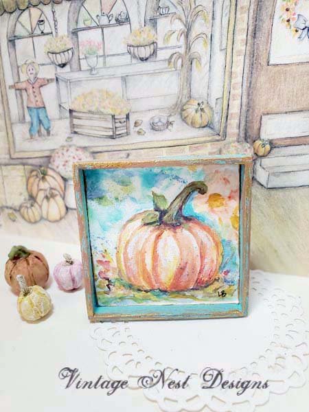 Fall Pumpkins No.1 Dollhouse Miniature Handmade image 2