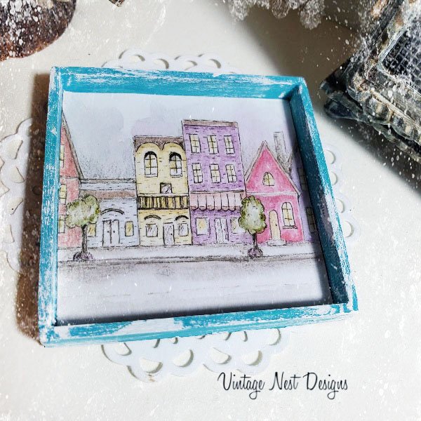 City Life Drawing No.1:1 Dollhouse Miniature Handmade Framed Art image 3