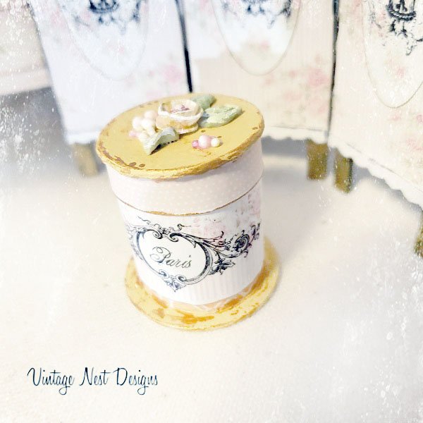 Hat Band Box No.90 Dollhouse Miniature Handmade image 4