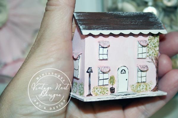 Pink House No.1 Handmade Miniature image 1