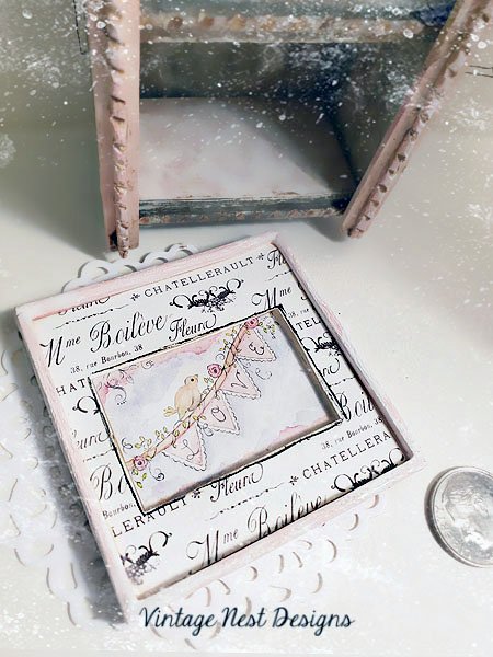 Love Birds No.1:4 Dollhouse Miniature Handmade image 2