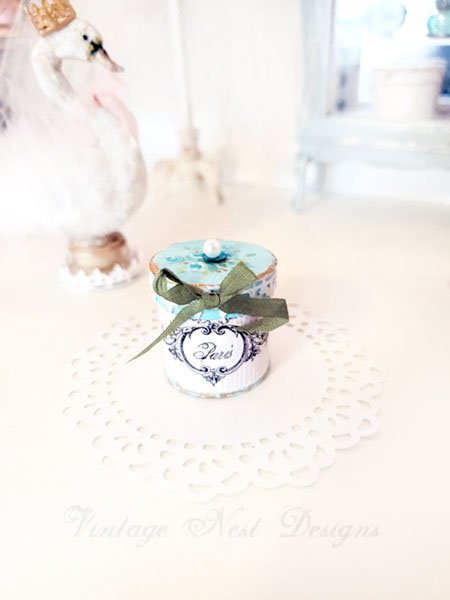 Hat Band Box No.118 Dollhouse Miniature Handmade for Dolls image 2