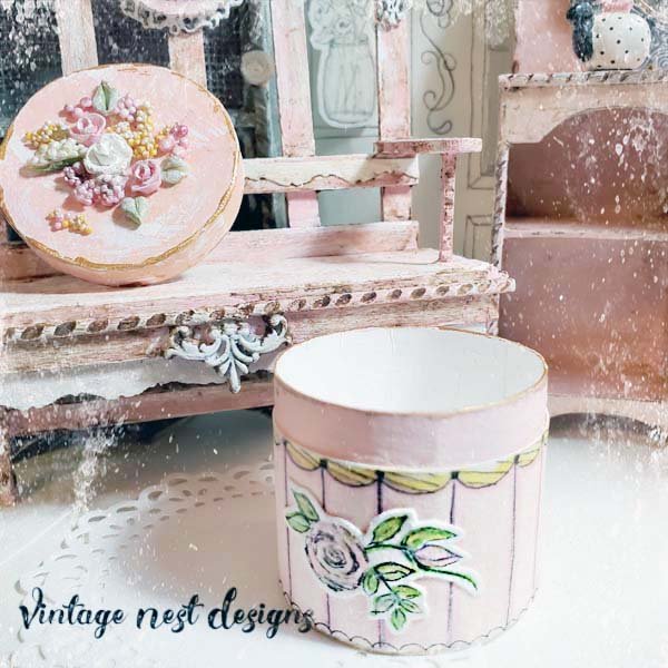 Hat Band Box No.81 Dollhouse Miniature Handmade image 3