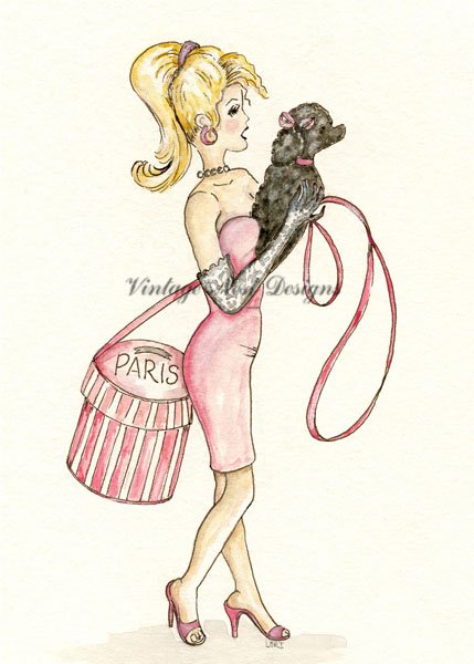 Digital Prints Barbie Doll No.4 Watercolor Painting image 0