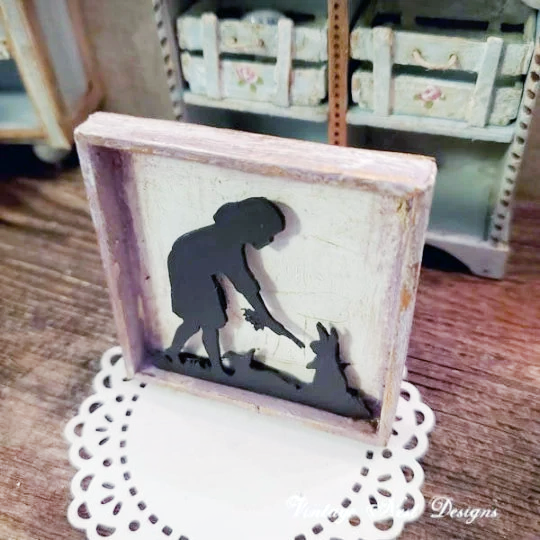 Child Silhouette No.10 Dollhouse Miniature Handmade image 3