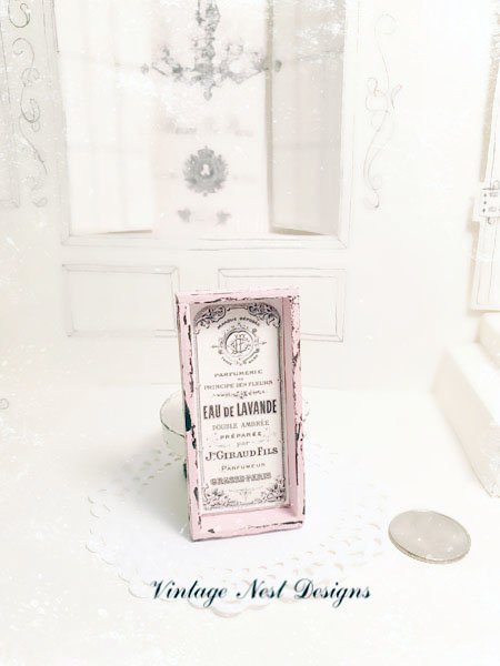 Shabby Bath Sign No.1:2 Dollhouse Miniature Handmade Wooden Framed Art image 0