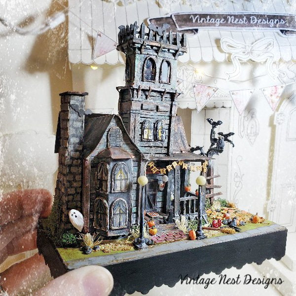 Haunted Halloween Dollhouse Mansion No.1 Handmade Miniature image 5