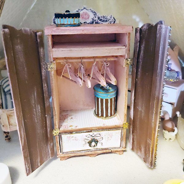 Amoire Wardrobe No.1 Dollhouse Miniature Handmade image 1