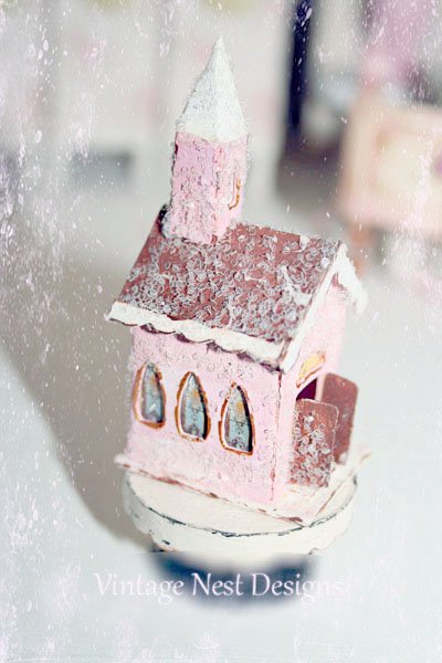 Pink Putz Church No.2 Handmade Miniature image 4