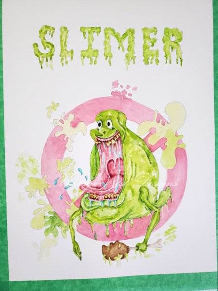 Slimer No.1 Digital Prints Watercolor Painting image 7