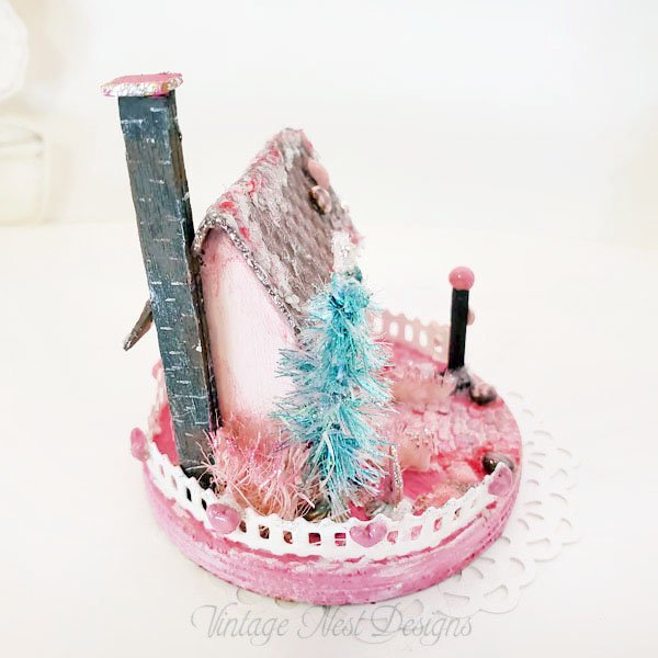 Valentine Putz Glitter Holiday House No.1 Handmade Miniature image 3