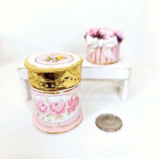 Hat Box No.85 Dollhouse Miniature Handmade for Dolls image 0