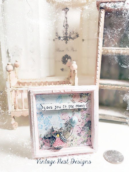 Love You to the Moon Owl No.2 Dollhouse Miniature Handmade image 4