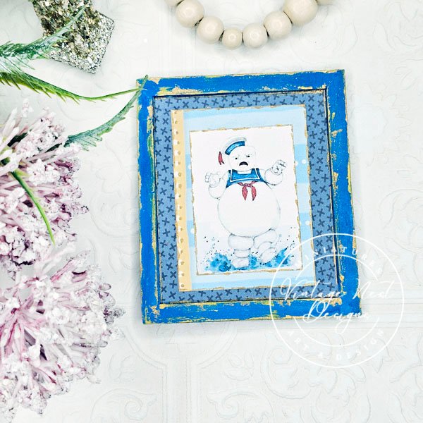 Stay Puft No.1:2 Dollhouse Miniature Handmade Wooden Framed Art image 5