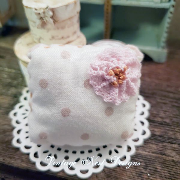 Pillow No.7 Dollhouse Miniature Handmade image 0