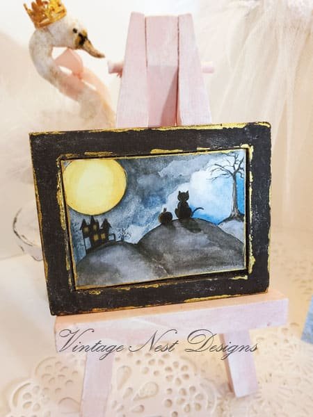 Cat & the Moon No.1:5 Dollhouse Miniature Handmade image 4