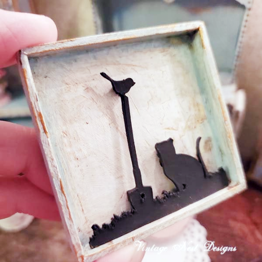 Child Silhouette No.4 Dollhouse Miniature Handmade image 1