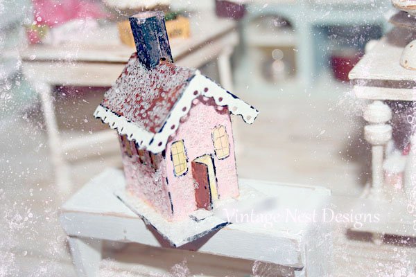 Pink Glitter House No.2 Handmade Miniature image 0