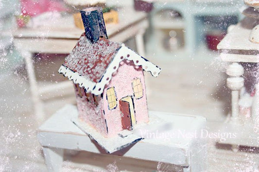 Pink Glitter House No.2 Handmade Miniature image 0