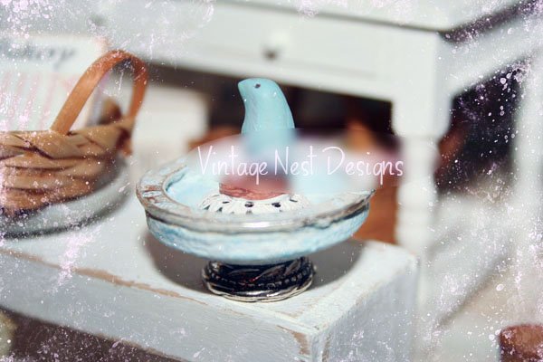 Bird Bath No.2 Dollhouse Miniature Handmade image 4