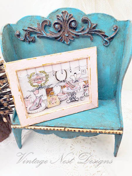 Store Front No.1:1 Dollhouse Miniature Handmade Wooden Framed Art image 3