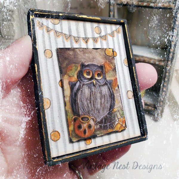 Halloween Owl No.4:2 Dollhouse Miniature Handmade image 4