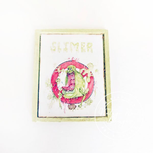 Slimer No.1:1 Dollhouse Miniature Handmade Wooden Framed Art image 1
