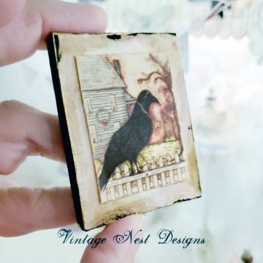 Home Sweet Home Crow No.1:2 Dollhouse Miniature Handmade image 3