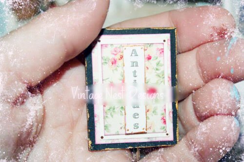 Antiques Sign No.11 Handmade Dollhouse Miniature image 1