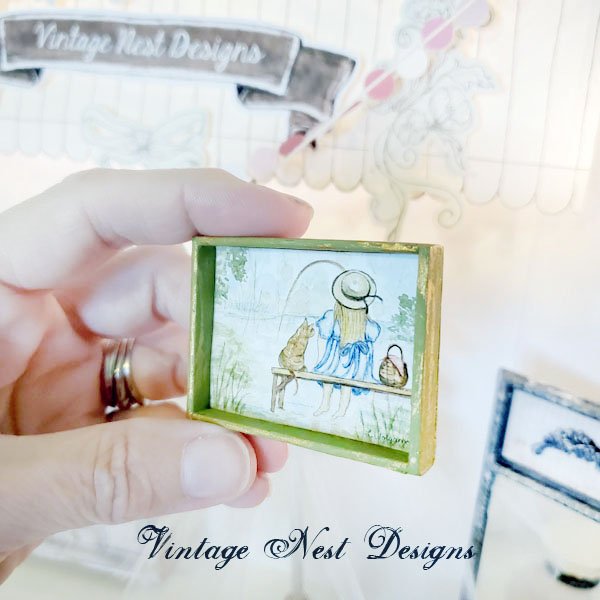 Cat Fishing No.1:2 Dollhouse Miniature Handmade image 2