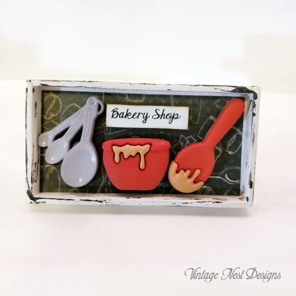 Bakery Sign No.6 Dollhouse Miniature Handmade Wooden Framed Art image 0