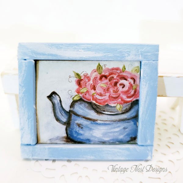 Tea Kettle No.2 Dollhouse Miniature Handmade Original Painting image 0