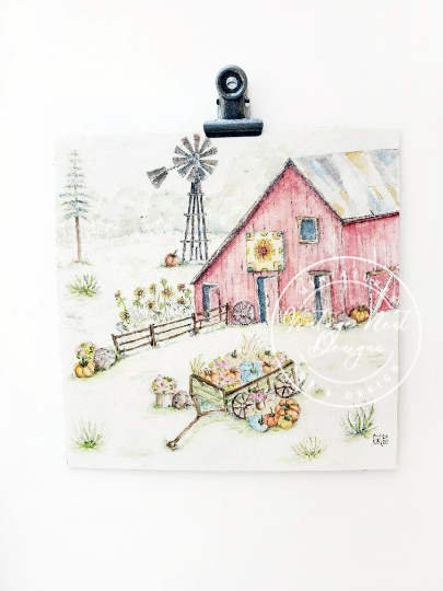 Barns No.14 Original Watercolor Painting image 0