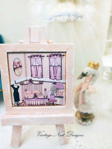 Glamour Girl Bedroom No.1:2 Dollhouse Miniature Handmade image 0