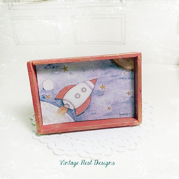 Sun Moon Stars Rocket Ship No.3:1 Dollhouse Miniature Handmade image 8