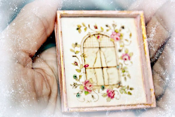 Bird Nest Faux Window No.1:1 Handmade Dollhouse Miniature image 1