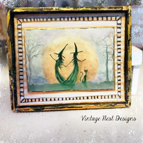 Dancing Witches No.1:1 Dollhouse Miniature Handmade image 2