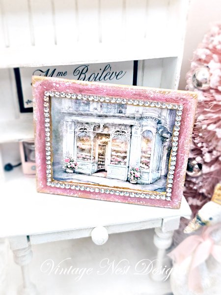French Store No.5:1 Dollhouse Miniature Handmade Wooden Framed Art image 2