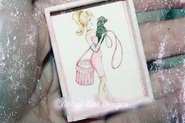 Barbie Shopping No.4:1 Dollhouse Miniature Handmade Wooden Framed Art image 1