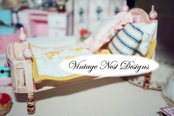 Quilt No.1 Dollhouse Miniature Handmade image 5