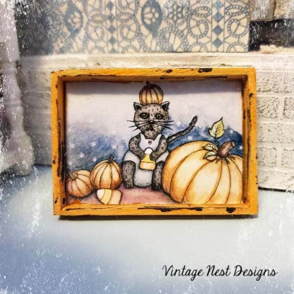 Candy Corn Kitty No.1:2 Dollhouse Miniature image 2
