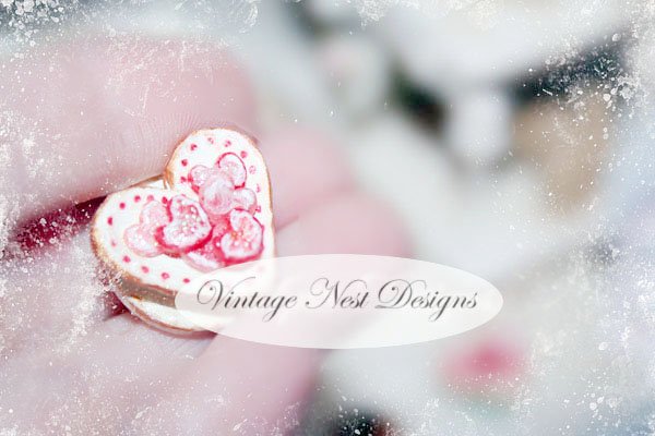 Valentine Heart Cookies No.1 Dollhouse Miniature Handmade image 5