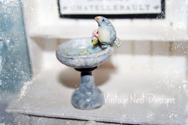 Bird Bath No.3 Dollhouse Miniature Handmade image 0