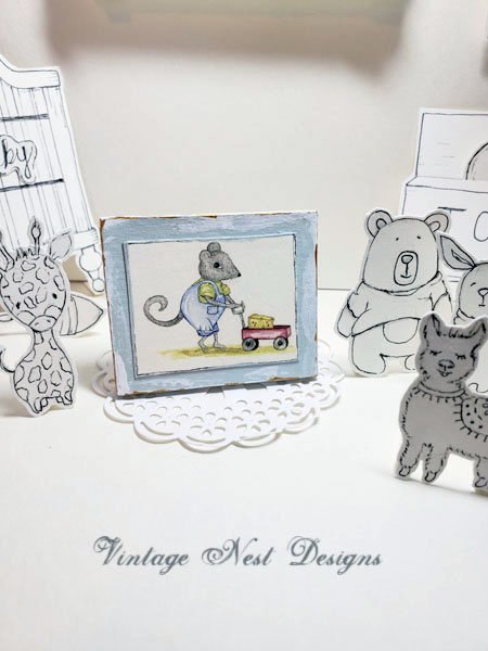 Nursery Mouse No.1:2 Dollhouse Miniature Handmade image 4