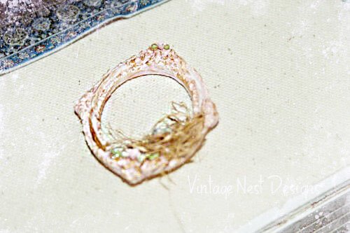 Porcelain Bird Nest Frame No.1 Dollhouse Miniature Handmade image 4