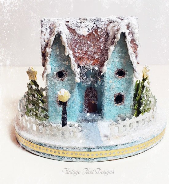 Christmas House No.2 Handmade Miniature image 0