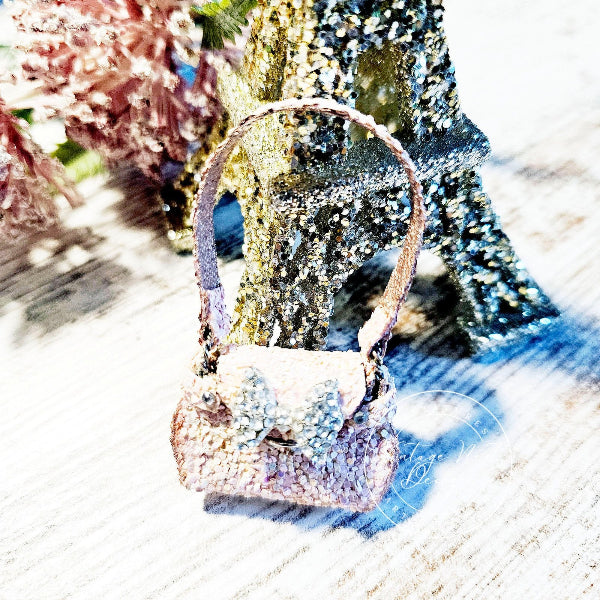 Pink Glittered Purse No.22 Dollhouse Miniature Handmade for Dolls image 7