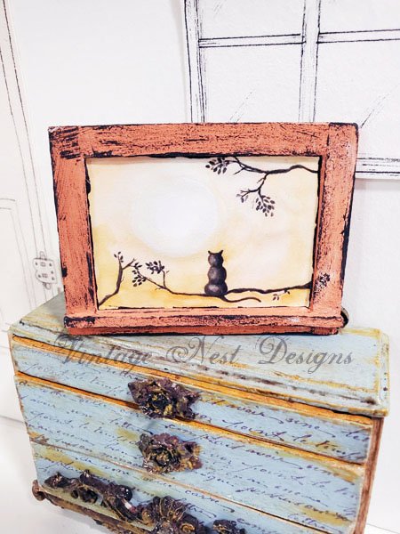 The Cat & the Moon No.2:3 Dollhouse Miniature Handmade image 3