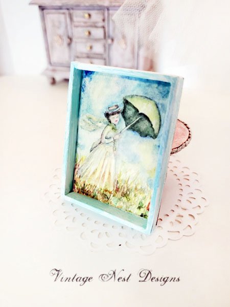 Monet No.1:1 Dollhouse Miniature Handmade Wooden Framed Art image 3